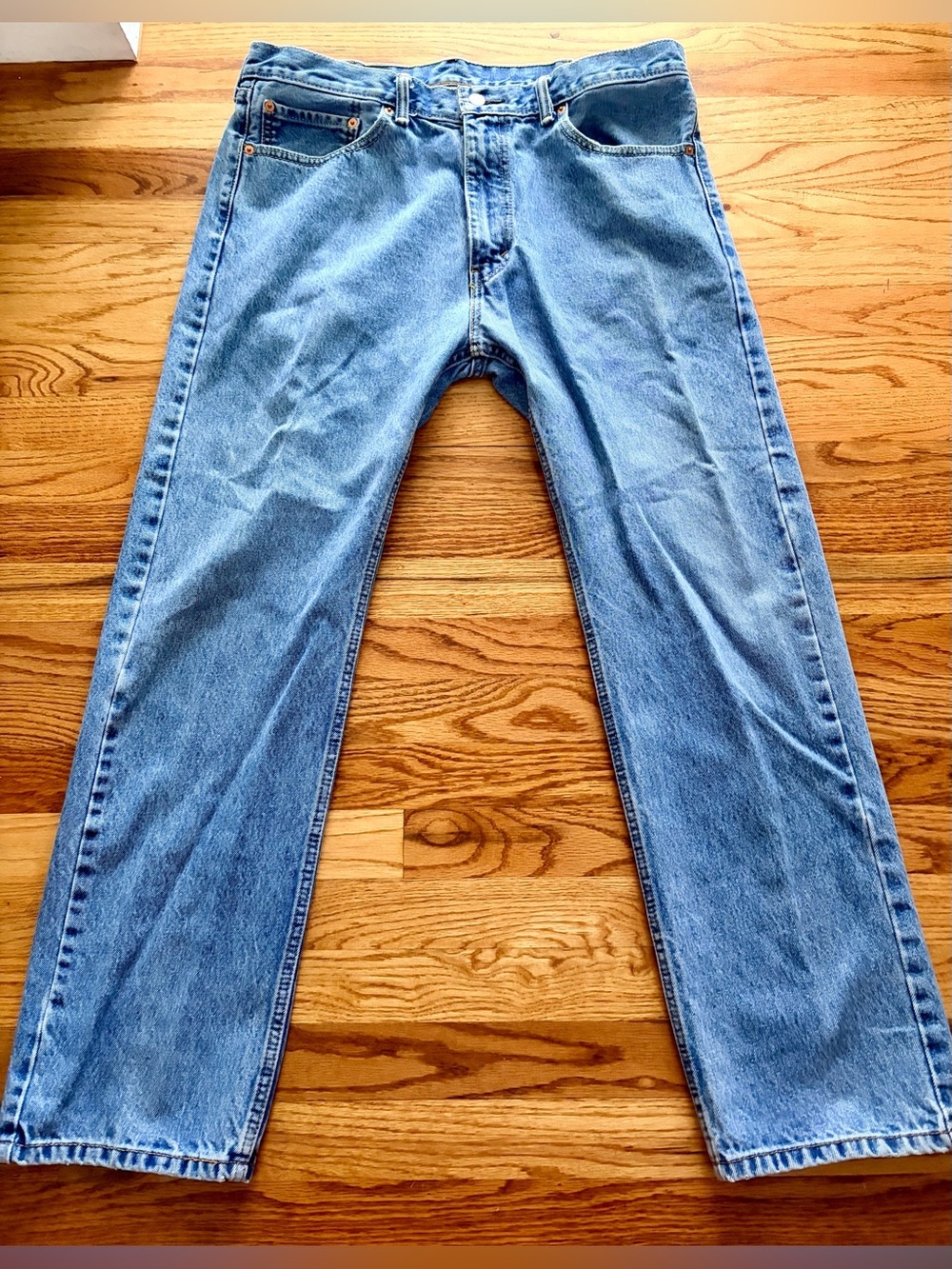 Levi's Men's 505 38x32 Light Blue Straight Jeans